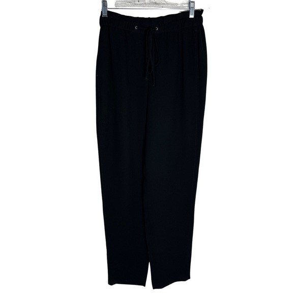 Theory Traplin Admiral Crepe Black Relaxed Fit Trouser Pants Size 4 - Picture 1 of 10